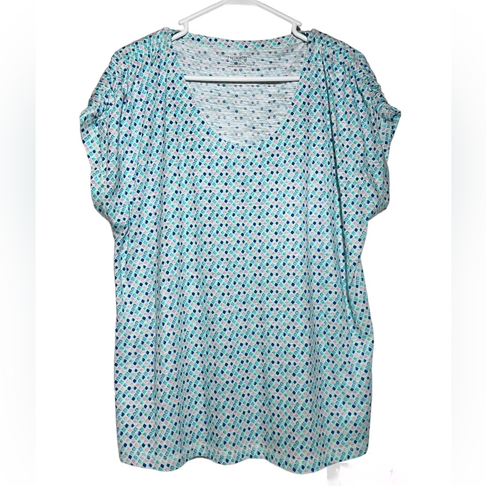 T by TALBOTS Blue Women’s Sleeveless, Round Neck Top Sz XLp